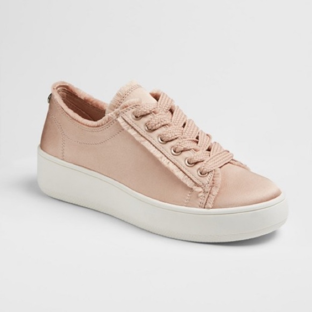 Women’s Pink Satin Lace-up Sneakers Size 8.5